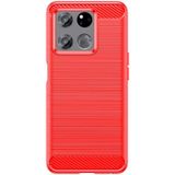 For OnePlus Ace Racing Brushed Texture Carbon Fiber TPU Phone Case(Red)