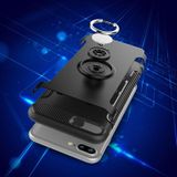 Voor iPhone 8 Plus & 7 Plus magnetische 360 graden rotatie Ring Armor beschermende Case(Grey)