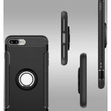 Voor iPhone 8 Plus & 7 Plus magnetische 360 graden rotatie Ring Armor beschermende Case(Grey)