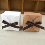 10 stuks Retro Mini Kraft papier vak DIY bruiloft gunst geschenkdoos kleine Taartdoos (wit)