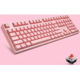 87/108 Sleutels Mechanisch toetsenbord  Kleur: FY108 Roze Shell Pink Cap Red Shaft