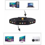 AV Audio-Video Signaal Switcher  3 Groeps Input en 1 Groep Output (zwart)