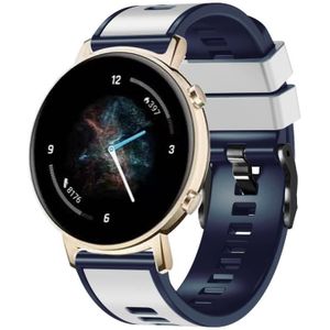 Voor Garmin Forerunner 265S / 255S / Venu 2S 18 mm geweven tweekleurige siliconen horlogeband (wit blauw)