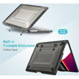 PC + TPU honingraat laptop beschermhoes voor MacBook Pro 14.2 inch A2442 2021 (koel zwart)