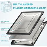 PC + TPU honingraat laptop beschermhoes voor MacBook Pro 14.2 inch A2442 2021 (koel zwart)