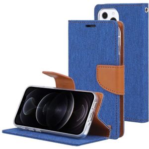 Goosspery Canvas Diary Canvas Textuur Horizontale Flip PU Lederen Case met Houder & Card Slots & Portemonnee voor iPhone 13 Pro Max
