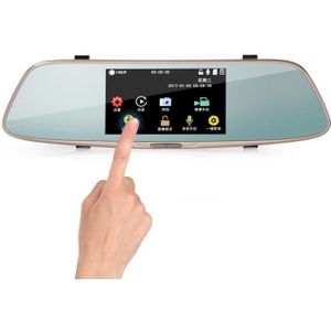 5 inch IPS Touch Screen Rear View Mirror Car Recorder met Dual Channel 720P Car Black Box  Aparte Camera  Ondersteuning 32GB TF-kaart  Nachtzicht  150 graden Groothoek Weergave