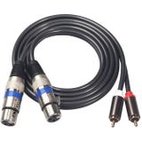 366156-15 2 RCA male naar 2 XLR 3 pin Female audio kabel  lengte: 1.5 m