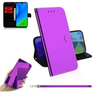 Voor Huawei P Smart 2020 Lmitated Mirror Surface Horizontale Flip Lederen case met Holder & Card Slots & Wallet & Lanyard(Paars)