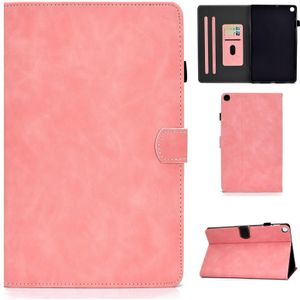 Voor Samsung Galaxy Tab A7 Lite T220 koeienhuid textuur horizontale flip lederen hoesje met houder en kaart slots &pen slot (rose goud)