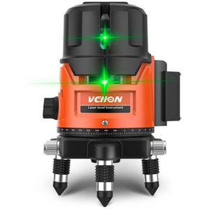 VCHON 30 keer Enhanced Green Light 5 Line High-precision Outdoor Laser Level Instrument met Anti-drop Plastic Box & 1m Statief