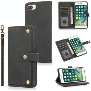 PU + TPU Horizontale Flip Lederen Case met Houder & Card Slot & Wallet & Lanyard voor iPhone 8 Plus & 7 Plus