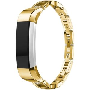 Voor Fitbit Alta smart watch X-vormige metalen band (goud)