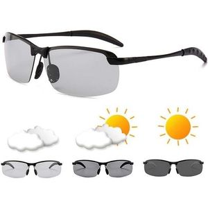 Fotochrome zonnebrillen dag en nacht visie gepolariseerd Driving Eyewear (zwart)