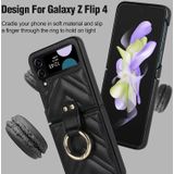 Voor Samsung Galaxy Z Flip4 V-vormige opvouwbare beschermende telefoonhoes met opvouwbare ring