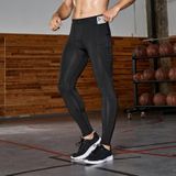 Heren zomer sport fitness legging strakke pasvorm stretch sneldrogende broek  maat: S (Dark Gary)