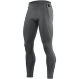 Heren zomer sport fitness legging strakke pasvorm stretch sneldrogende broek  maat: S (Dark Gary)