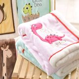 Pasgeboren cartoon Soild Verdiken dubbellaags koraal fleece zachte baby deken beddengoed  grootte: 75x100cm (Pink Dragon)