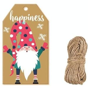 2 Packs Christmas Decoration Kraft Paper Tag Card-label met Jute Twine (kaart 5)