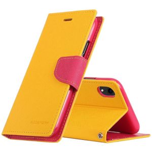 KWIK GOOSPERY FANCY dagboek horizontale Flip lederen case voor iPhone XR  met houder & kaartsleuven & portemonnee (geel)