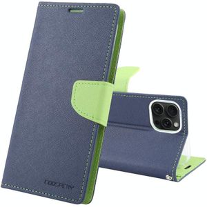 Voor iPhone 15 Pro Max GOOSPERY FANCY DIARY Leren telefoonhoes met kruistextuur