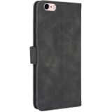 Voor iPhone 6 Plus & 6s Plus Solid Color Skin Feel Magnetic Buckle Horizontal Flip Calf Texture PU Leather Case met Holder & Card Slots & Wallet(Zwart)