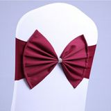 Spandex Stoel Sash fit alle stoel Wedding Chair Sashes Bow Elastic Chair Ribbon Back Tie Bands voor Wedding Party Ceremony Banquet (Wine Red)