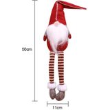 Schattige zittende Faceloze lange poten elf Doll kerstversiering (rood)