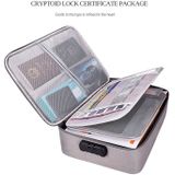 ZJ01 waterdichte polyester Multi-Layer document opslag zak laptoptas voor alle maten van laptops  met wachtwoord lock (grijs)