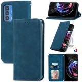 Voor Motorola Edge 20 Pro Retro Skin Feel Business Magnetische Horizontale Flip Lederen Case Met Houder & Kaart Slots & Fotolijst (Blauw)