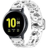 20mm voor Samsung Galaxy Watch Active2 / Actieve verstelbare elastische afdrukken vervangende watchband (Universe)