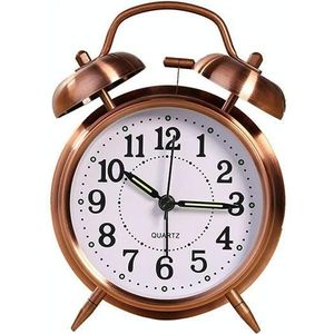 Metalen kwaliteit Mute Lichtgevende wekker Classic Double Bell Clock