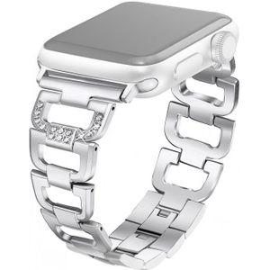 Kleurrijke diamant roestvrijstalen horlogeband voor Apple Watch serie & 40mm/3 & 2 & 1 38mm (zilver)