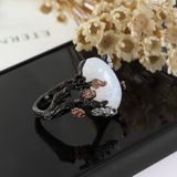 Vrouw Vintage Odyssee kleur ring wit vuur opaal bloem ringen grootte: 6