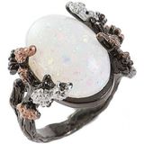 Vrouw Vintage Odyssee kleur ring wit vuur opaal bloem ringen grootte: 6