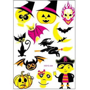 5 stks Halloween Fluorescente Kinderen Water Transfer Sticker Cartoon Animal Tattoo Sticker (WSYG04)