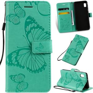 Gedrukt afdrukken Butterfly patroon horizontale Flip PU lederen draagtas met houder & kaartsleuven & portemonnee & Lanyard voor Galaxy A80 (groen)