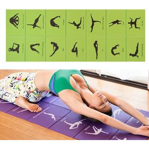 YM15C Draagbare Reizen Dikke vouw Yoga Pad Student Nnap Mat  Dikte: 8mm (Grass Green Print)
