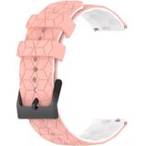 Voor Huawei Watch GT3 Pro 46 mm 22 mm voetbalpatroon tweekleurige siliconen horlogeband (roze + wit)