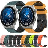 Voor Huawei Watch GT3 Pro 46 mm 22 mm voetbalpatroon tweekleurige siliconen horlogeband (roze + wit)