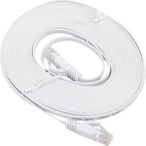 5m CAT6 ultra-dunne platte Ethernet LAN netwerkkabel  Patch leiden RJ45(White)