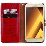 Voor Sumsung Galaxy A5 (2017) zakelijke stijl olie Wax textuur horizontale Flip lederen draagtas met houder & kaartsleuven & portemonnee (rood)
