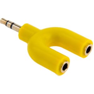 3.5mm Stereo mannetje naar twee 3.5mm Stereo vrouwtje Splitter Adapter (geel)