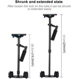 PULUZ S60T 38.5-61cm Koolstofvezel Handheld Stabilisator Steadicam voor DSLR & DV Digitale Video Camera  Draagvermogen: 0.5-3 kg (zwart)