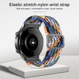 Voor Samsung Galaxy Watch Active2 44mm verstelbare nylon gevlochten elasticiteitsvervanging riem horlogeband (zwart wit)