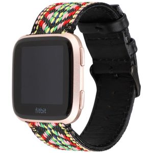 Voor Fitbit versa etnische stijl lederen riem (kleurrijke)