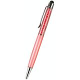 AT-22  2 in 1 Universal Flash Diamond Decoration Capacitance Pen Stylus Ballpoint Pen(Pink)