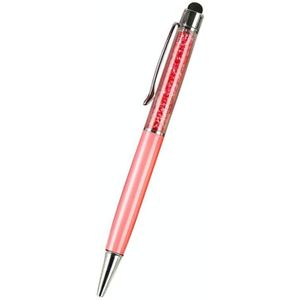 AT-22  2 in 1 Universal Flash Diamond Decoration Capacitance Pen Stylus Ballpoint Pen(Pink)