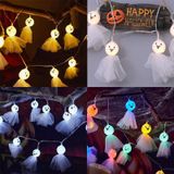 LED Halloween Decoratie Lichtgevende Doek Ghost Ornament Lichtslinger 3m 20 Lichten (Warm Wit)