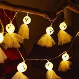 LED Halloween Decoratie Lichtgevende Doek Ghost Ornament Lichtslinger 3m 20 Lichten (Warm Wit)